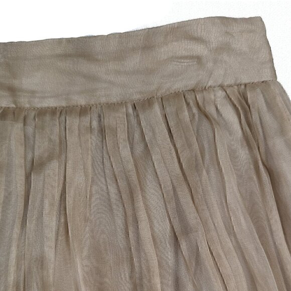 Elizabeth and James Champagne Silk Short Skirt Size 6 - Picture 3 of 7